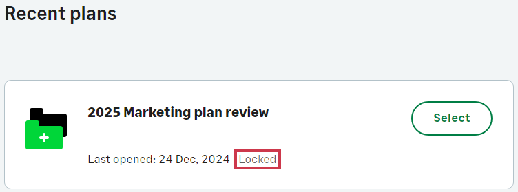 Lock indicator in plan on Home page Lock indicator in plan on Home page